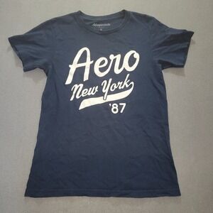Aeropostale Aero New York 87 Navy Blue T Shirt Short Sleeve Graphic Tee